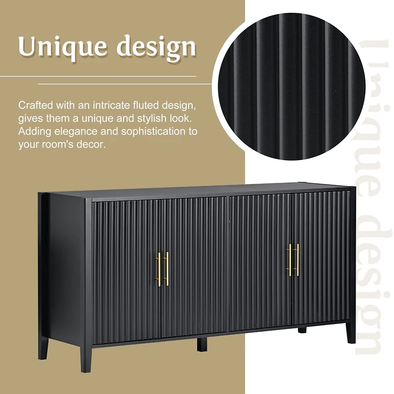 Streamdale Furniture Modern Accent Cabinet with Metal Handles