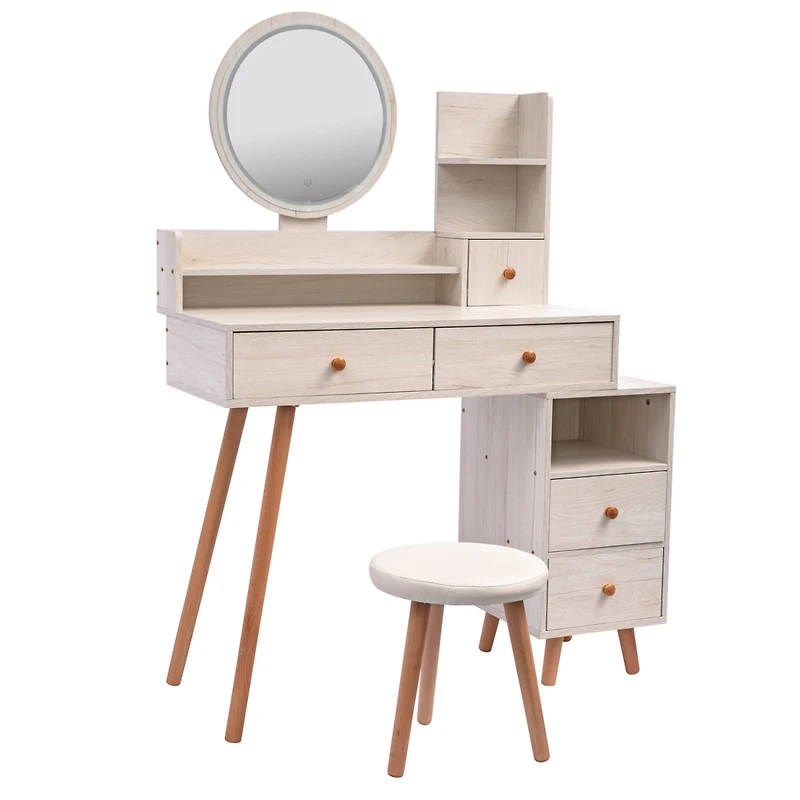 Simplie Fun Stylish Vanity Table Set with Led Mirror