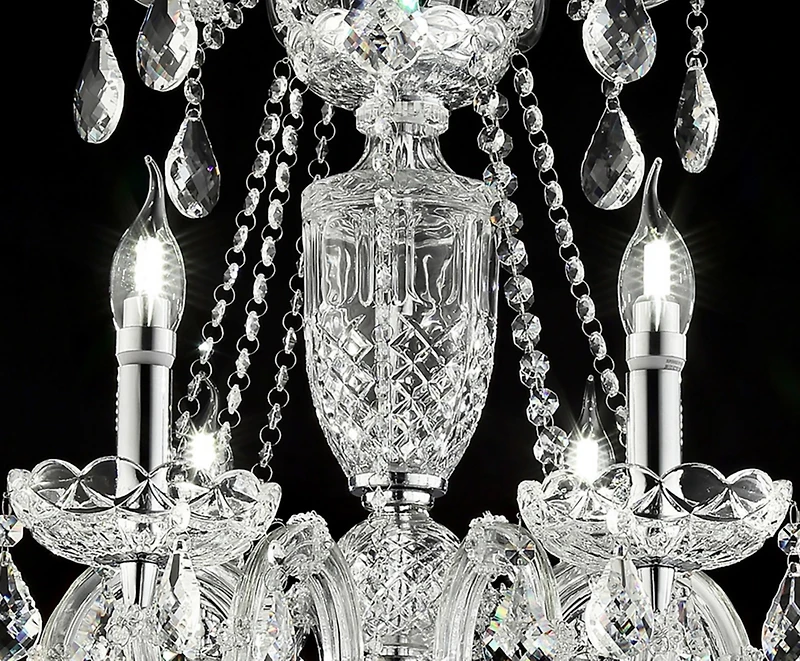 Streamdale 37" In Eilish Silver Crystal 8-led Light Chandelier