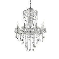 Streamdale 37" In Eilish Silver Crystal 8-led Light Chandelier