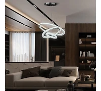 Streamdale Adjustable Height Crystal Chandelier with Led Dimmer