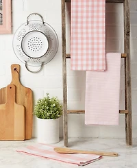 Design Imports Gingham Check Kitchen Collection, Pink, Dishtowel Set