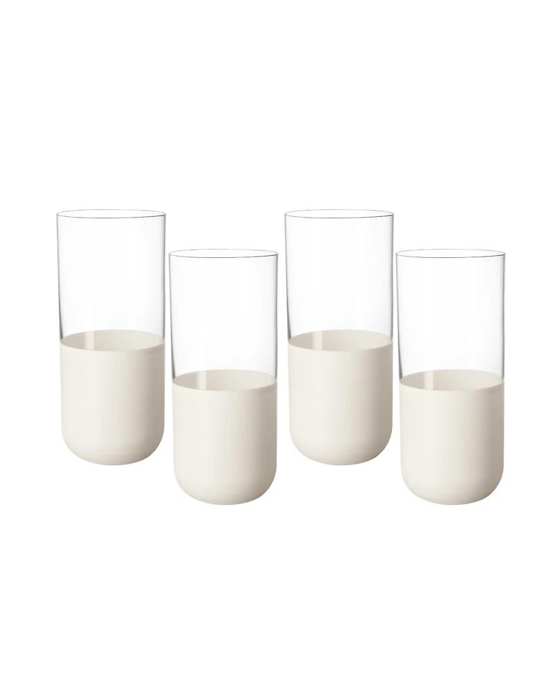 Villeroy & Boch Manufacture Rock Blanc Highball Glasses, Set of 4