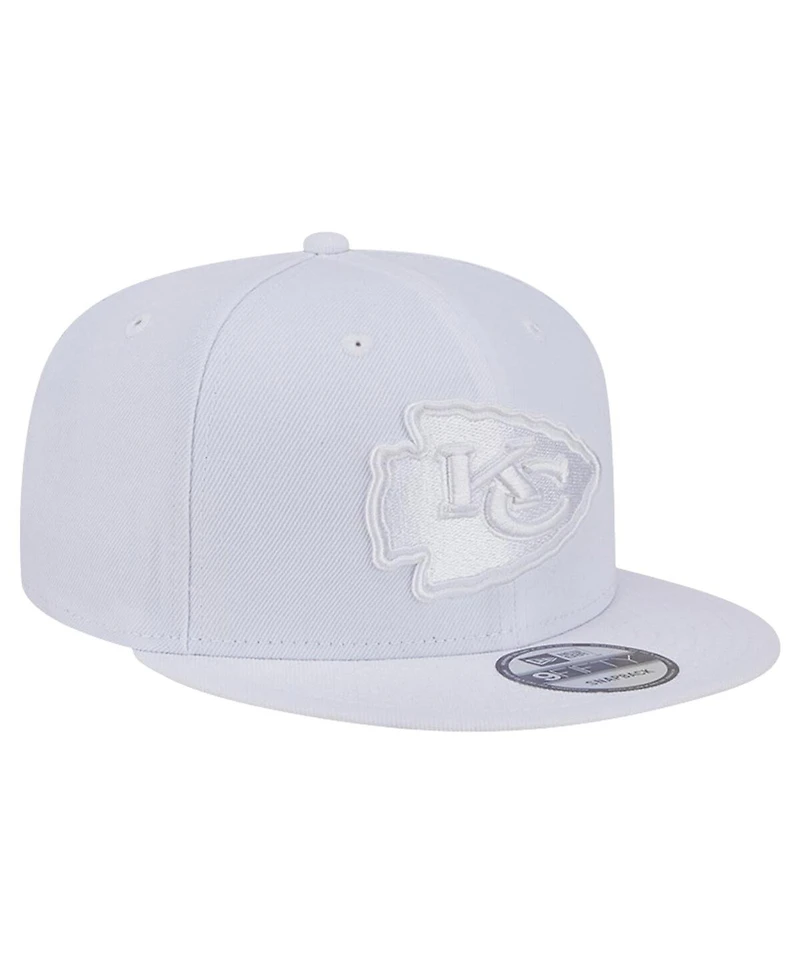 Men's New Era Kansas City Chiefs Main White on White 9FIFTY Snapback Hat
