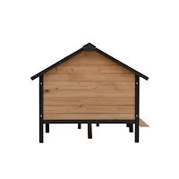 Streamdale Furniture Outdoor Large Wooden Cabin House Style Wooden Dog Kennel With Porch