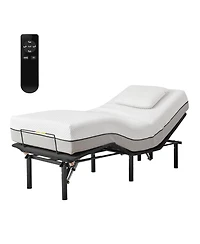 Streamdale Adjustable Massaging Bed Frame with Remote