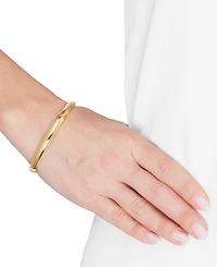 High Polished Tube Hinge Bangle Bracelet (6.5mm) in 18k Gold-Plated Sterling Silver