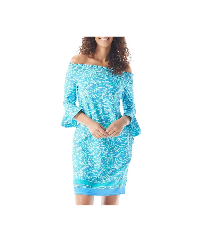 Beach House Style Kelsea Smocked Off the Shoulder Dress | MainPlace Mall