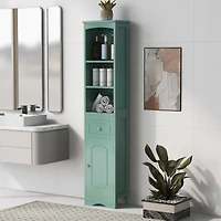 Streamdale Tall Bathroom Cabinet w/ Drawer & Adjustable Shelf