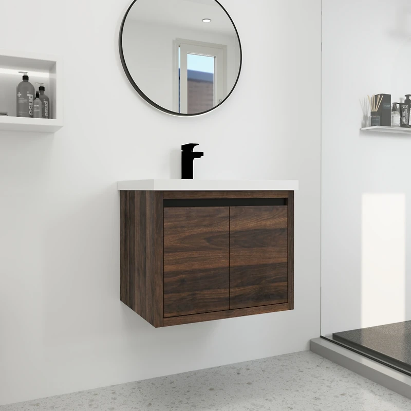Streamdale 24 Inch Bathroom Cabinet with Sink, Soft Close Doors