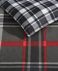 Closeout! Eddie Bauer Willow Plaid Microsuede Piece Duvet Cover Set