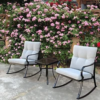Streamdale Rocker S Chair And Teapoy Offwhite