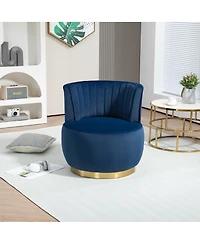 Streamdale Velvet Swivel Barrel Chairs for Living Room or Office