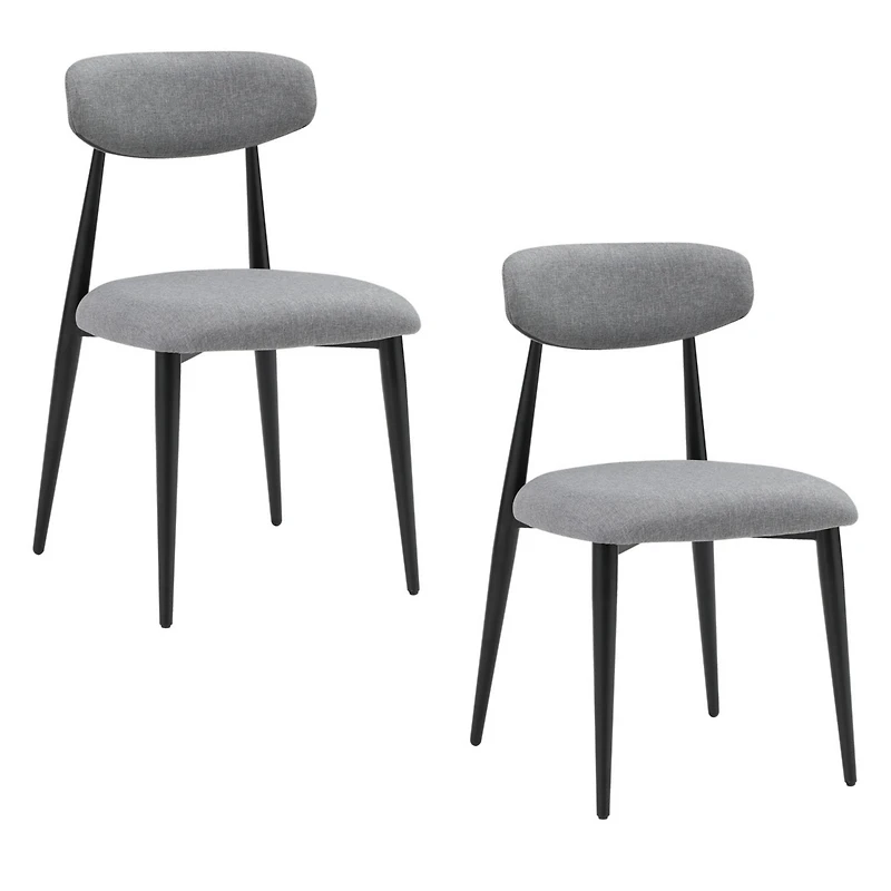 Streamdale Furniture Modern Dining Chairs Set Of 2, Curved Backrest Round Upholstered And Metal Frame