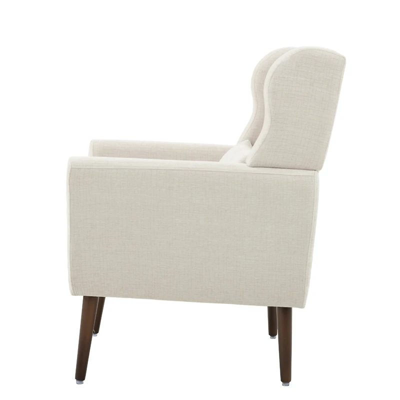 Streamdale Mid Century Chenille Lounge Chair in Beige