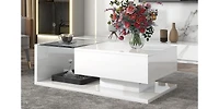 Streamdale Modernist Glass-Wood Center Table