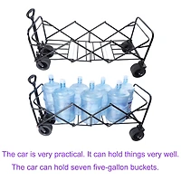 Streamdale Furniture Folding Wagon Cart - Large Capacity (Black/Blue)