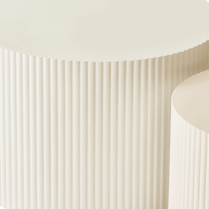 Streamdale Furniture Wave Stripe Nesting Coffee Table Set For Living Room, Bedroom, Beige(Set Of 2 Pieces)