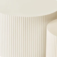 Streamdale Furniture Wave Stripe Nesting Coffee Table Set For Living Room, Bedroom, Beige(Set Of 2 Pieces)