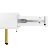 Streamdale Exquisite 2-tier white coffee table with gold legs