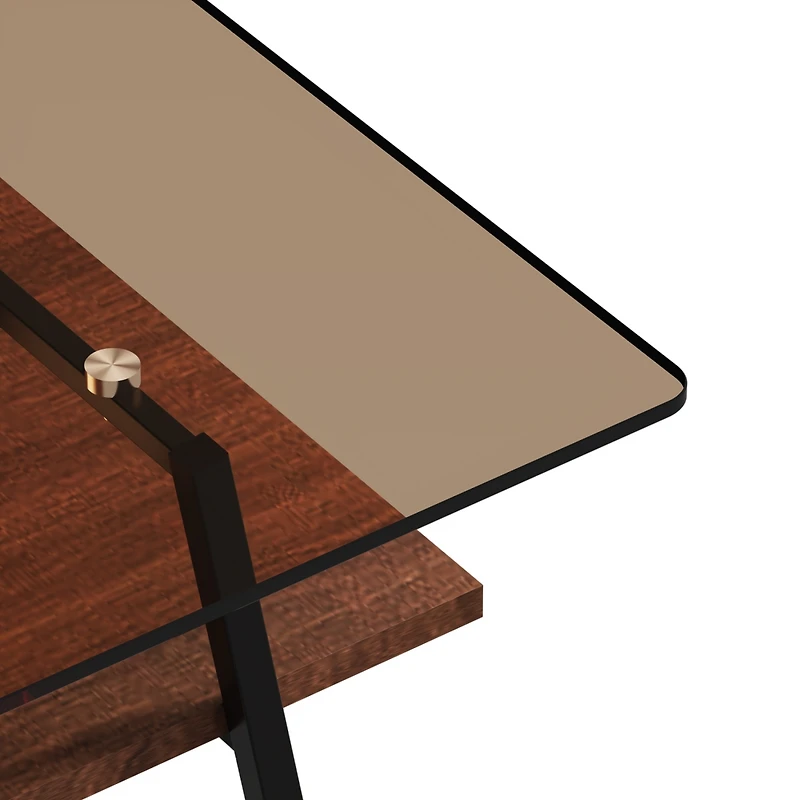 Streamdale Furniture Modern Brown Glass Coffee Table