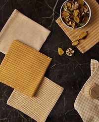 Design Imports Everyday Kitchen Collection Assorted Dishcloth Set, 12x12", Honey Gold, 5 Count