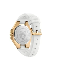 Plein Sport Men's Tigermaster Three Hand Date Quartz White Silicone 47MM