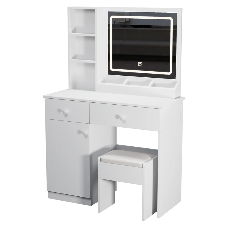 Streamdale Makeup Vanity Desk with Lighted Mirror & Drawers