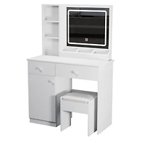 Streamdale Makeup Vanity Desk with Lighted Mirror & Drawers