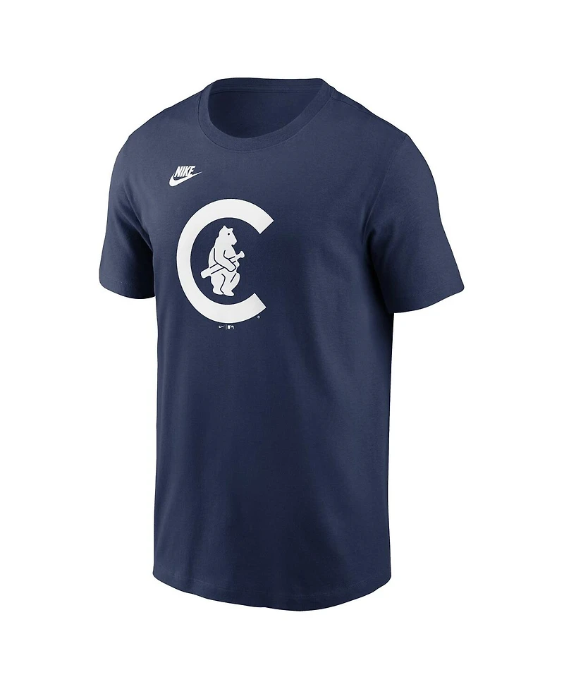 Nike Men's Navy Chicago Cubs Cooperstown Collection Team Logo T-Shirt