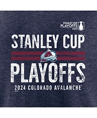 Fanatics Men's Navy Colorado Avalanche 2024 Stanley Cup Playoffs Crossbar Tri-Blend T-Shirt