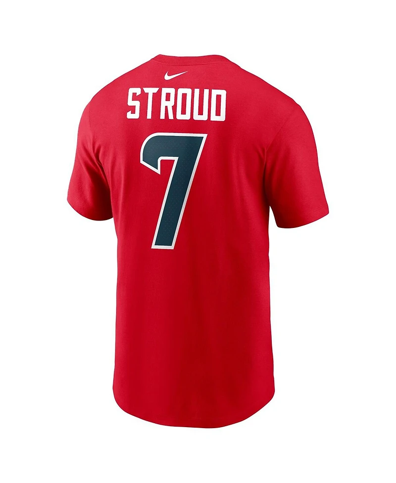 Nike Men's C.j. Stroud Red Houston Texans Player Name Number T-Shirt