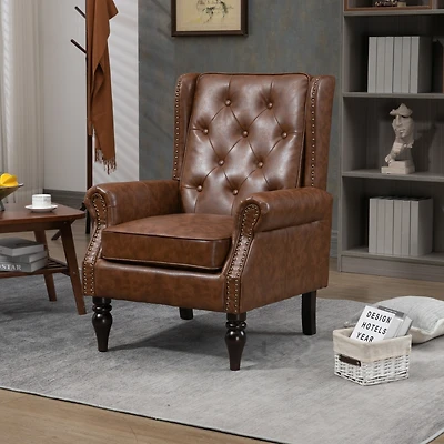 Simplie Fun Wood Frame Armchair, Modern Accent Chair Lounge Chair For Living Room