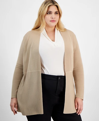 Anne Klein Plus Monterey Open-Front Cardigan
