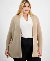 Anne Klein Plus Monterey Open-Front Cardigan