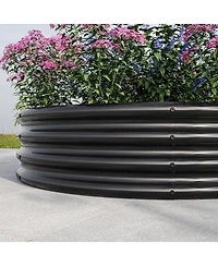Streamdale 47.24x11.4" Tall Round Metal Garden Bed for Vegetables and Flowers