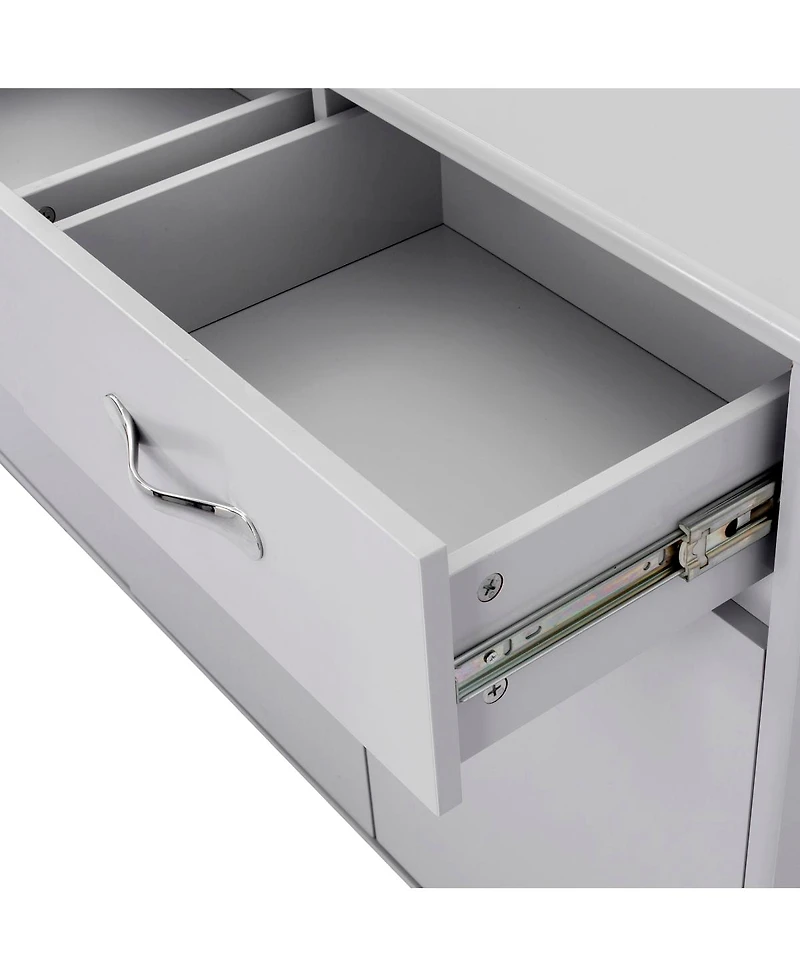 Streamdale Furniture Three Doors Side Table-Grey