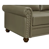 Simplie Fun Living Room Sofa With Storage Sofa 1+2+3 Sectional Taupe Faux Leather