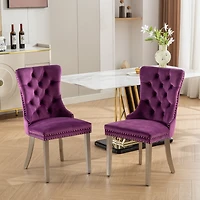 Streamdale Nikki Collection 2-Piece Purple Velvet Dining Chairs
