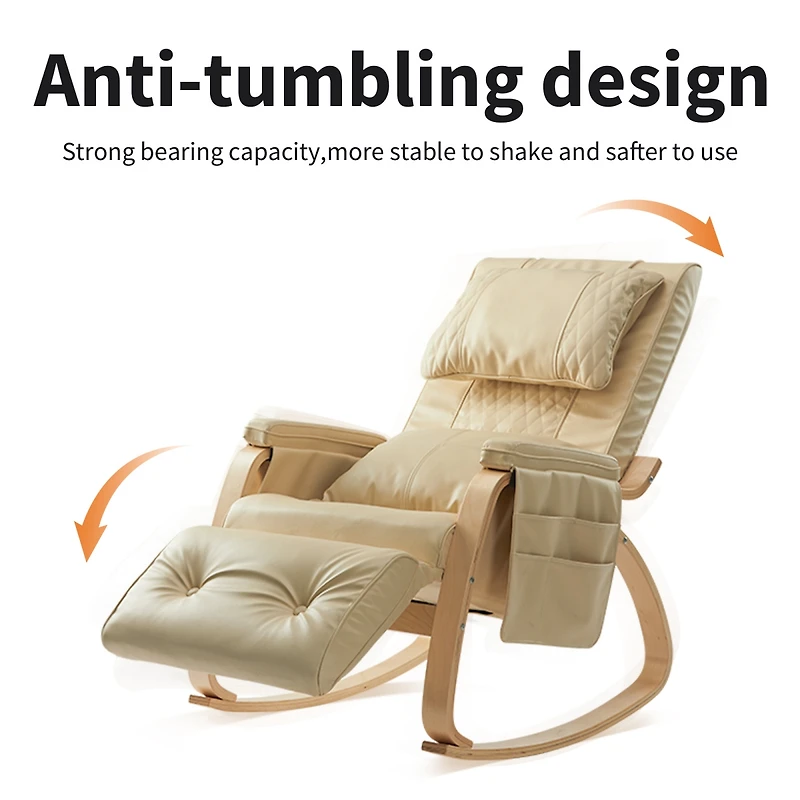 Streamdale Massage Comfortable Relax Rocking Chair Cream White