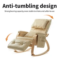Streamdale Massage Comfortable Relax Rocking Chair Cream White