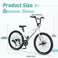 Streamdale Furniture 26" Freestyle Bike for Kids with Double Disc Brakes