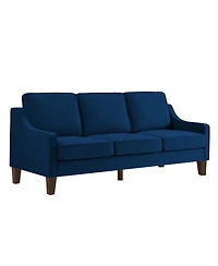 Streamdale Furniture Velvet Upholstered 3-Seater Sofa with Wood Legs