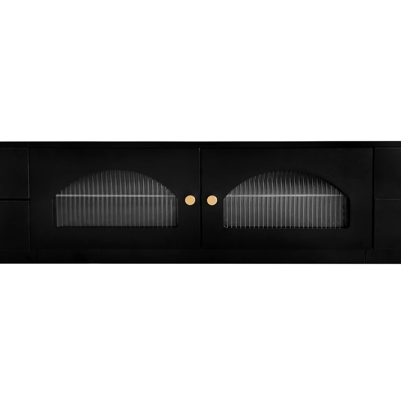 Streamdale Elegant Tv Stand for 90" TVs, Glass Doors