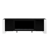 Streamdale High Gloss White Tv Stand with Electric Fireplace