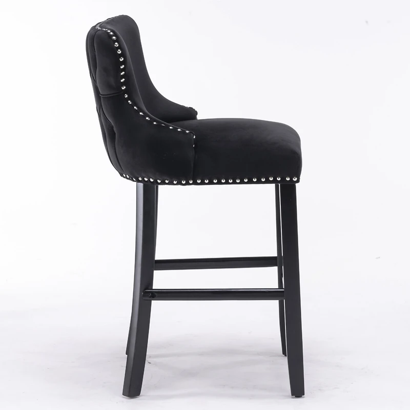 Streamdale Modern Velvet Wingback Bar Stools, Set of 2