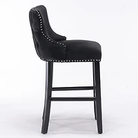 Streamdale Modern Velvet Wingback Bar Stools, Set of 2
