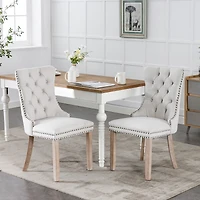 Streamdale Contemporary Flax Upholstered Dining Chair Set