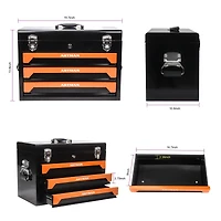 Streamdale 3 Drawers Tool Box With Tool Set-Orange