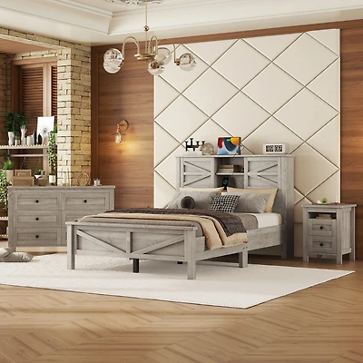 Streamdale Full Farmhouse Bedroom Set with Storage